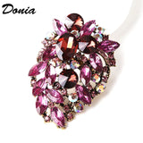 Donia Glass Flower Brooch Coat Jewelry