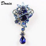 Donia Jewelry Glass Flower Brooch Drop Pendant Accessories