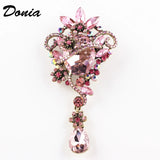 Donia Jewelry Glass Flower Brooch Drop Pendant Accessories