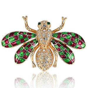 Enamel Bee Brooch Rhinestone Hijab Hat Bijoux
