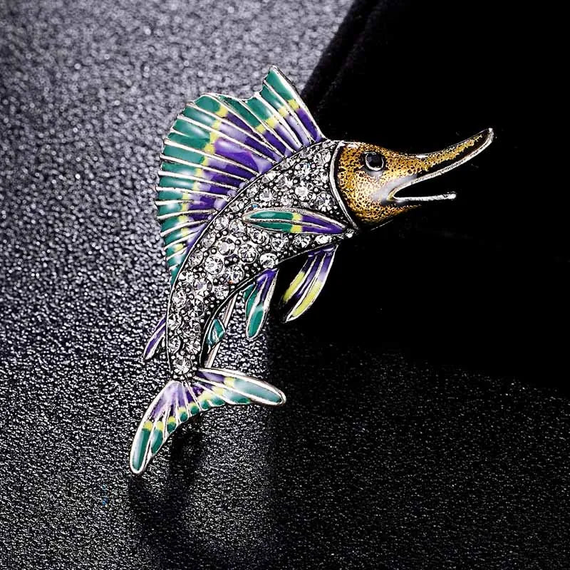Vintage Shark Brooch Pin Men's Women Kids Jewelry