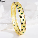 European American Zircon Emerald Open Bracelet Palace Jewelry