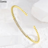 European American Zircon Emerald Open Bracelet Palace Jewelry