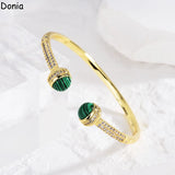 European American Zircon Emerald Open Bracelet Palace Jewelry