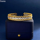 Donia Jewelry Zircon Lace Open Bracelet Palace Jewelry