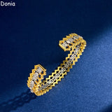Donia Jewelry Zircon Lace Open Bracelet Palace Jewelry