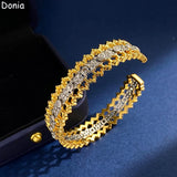 Donia Jewelry Zircon Lace Open Bracelet Palace Jewelry