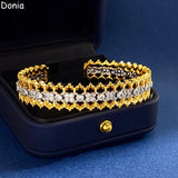 Donia Jewelry Zircon Lace Open Bracelet Palace Jewelry