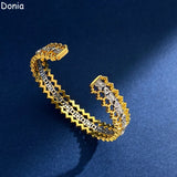 Donia Jewelry Zircon Lace Open Bracelet Palace Jewelry