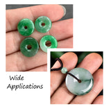 Natural Stone Donut/Pi Disc Pendants for DIY Jewelry Making