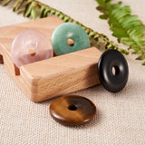 Natural Stone Donut/Pi Disc Pendants for DIY Jewelry Making