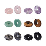 Natural Stone Donut/Pi Disc Pendants for DIY Jewelry Making