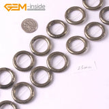 Gray Pyrite Gemstone Beads 15 Inches Strand 20mm 23mm