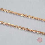 925 Sterling Silver Rose Chain Necklace Female