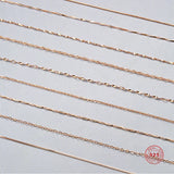 925 Sterling Silver Rose Chain Necklace Female
