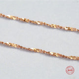 925 Sterling Silver Rose Chain Necklace Female