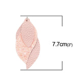 Bohemian PU Leather 3-layer Charms Sequined Leaf Earrings