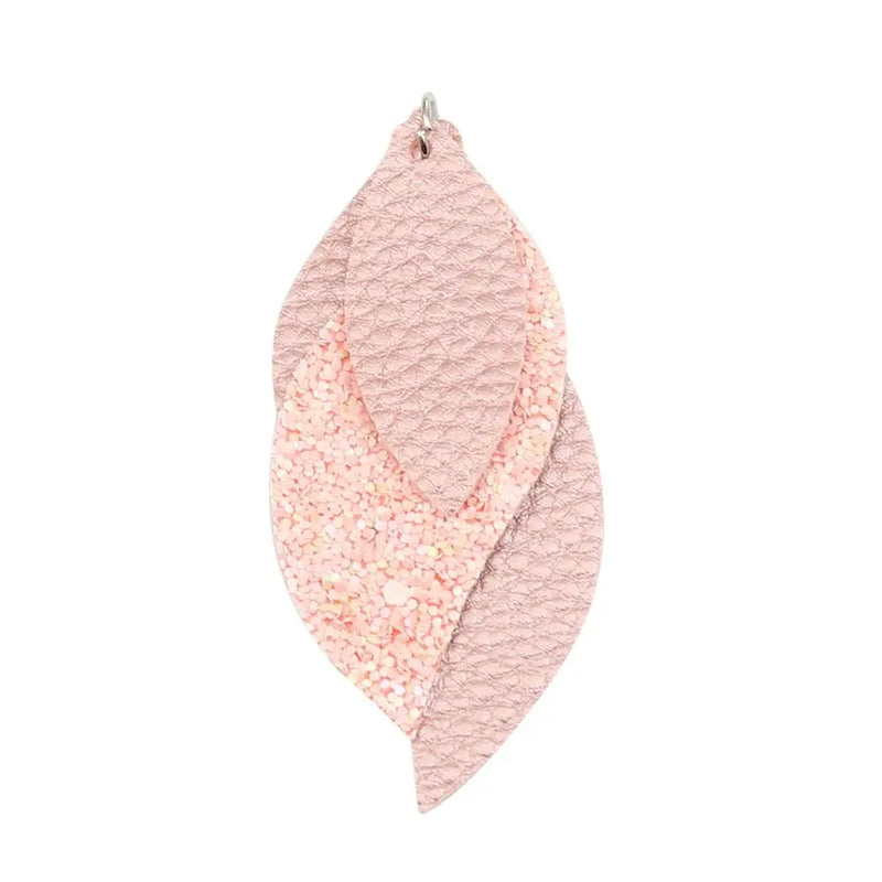 Bohemian PU Leather 3-layer Charms Sequined Leaf Earrings