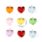 Peach Heart Resin Charms for DIY Jewelry 17x17mm,10 PCs