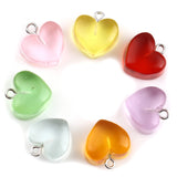 Peach Heart Resin Charms for DIY Jewelry 17x17mm,10 PCs