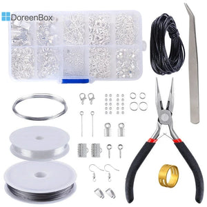 DIY Jewelry Findings Tool Set Kits Jump Ring Tail Chain Clip Buckle