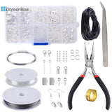 DIY Jewelry Findings Tool Set Kits Jump Ring Tail Chain Clip Buckle