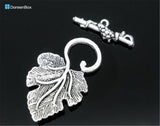 20 Sets Silver Grape Charm Toggle Clasps Findings
