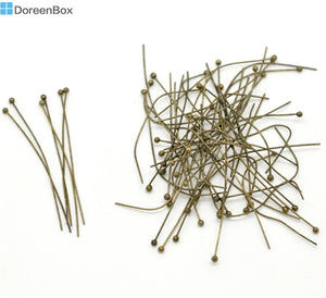 Antique Bronze Ball Head Pins 45x0.5mm (24 gauge) Pack of 400