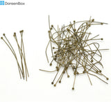 Antique Bronze Ball Head Pins 45x0.5mm (24 gauge) Pack of 400