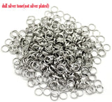 500 Lovely Silver Stainless Steel Split Rings 7mm