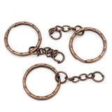 Round Antique Copper Keychain Accessories for DIY Jewelry Making