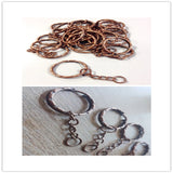 Round Antique Copper Keychain Accessories for DIY Jewelry Making