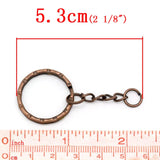 Round Antique Copper Keychain Accessories for DIY Jewelry Making