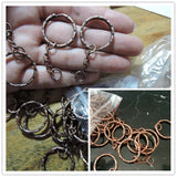 Round Antique Copper Keychain Accessories for DIY Jewelry Making