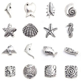 Ocean Animal Jewelry Beads Silver Shell Star Fish Seahorse DIY Findings