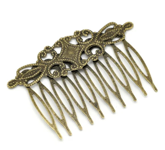 Bronze Tone Comb Hair Clips 6.5x4.6cm (B15060)