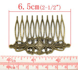 Bronze Tone Comb Hair Clips 6.5x4.6cm (B15060)