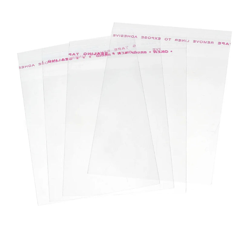 200 Clear Self Adhesive Seal Plastic Bags 7x10cm