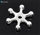 300 Silver Snowflake Spacer Beads 8x2mm