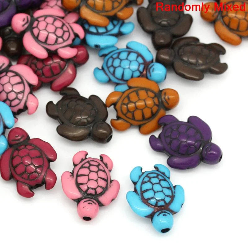 Acrylic Turtle Spacer Beads 18x15mm 100PCs