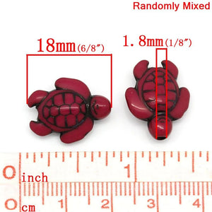Acrylic Turtle Spacer Beads 18x15mm 100PCs