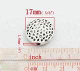 Flat Round Silver Spacers Beads 17mm Dia, 20PCs