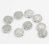 Flat Round Silver Spacers Beads 17mm Dia, 20PCs