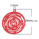 10 Colorful Round Filigree Copper Charms Pendant for DIY Jewelry Making