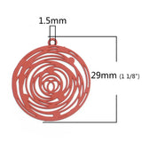 10 Colorful Round Filigree Copper Charms Pendant for DIY Jewelry Making