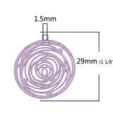 10 Colorful Round Filigree Copper Charms Pendant for DIY Jewelry Making