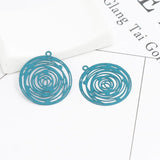 10 Colorful Round Filigree Copper Charms Pendant for DIY Jewelry Making