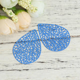 10 Copper Filigree Stamping Pendants Drop Charms 40x30mm