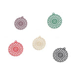 10 PCs Copper Flower of Life Filigree Pendants for DIY Jewelry Making