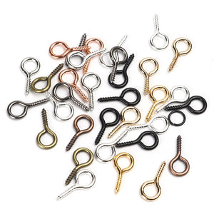 Large Screw Eyes Bails Top Drilled Findings for Jewelry, 200 PCs/Set
